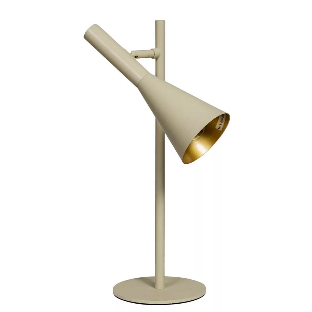Tischlampe Metall modern in Beige und Goldfarben 45 cm hoch günstig online kaufen
