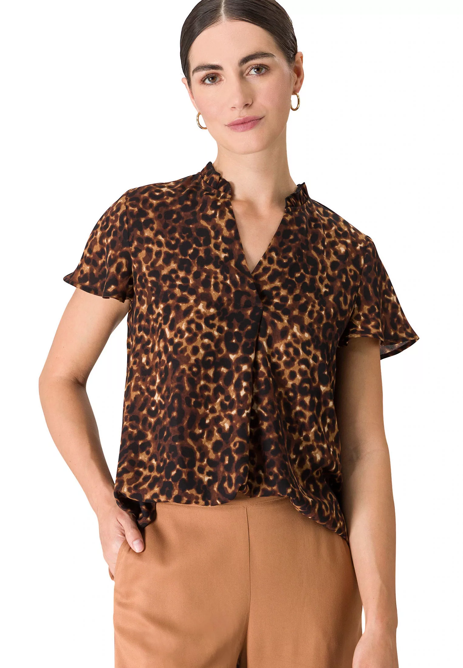 Zero Klassische Bluse "zero Bluse mit Leoprint" günstig online kaufen