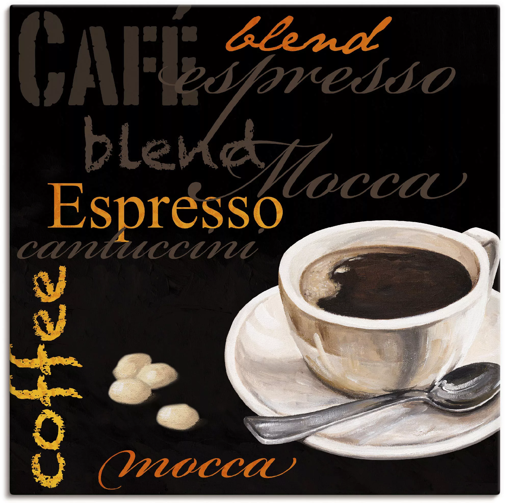 Artland Wandbild "Espresso - Kaffee", Kaffee Bilder, (1 St.) günstig online kaufen