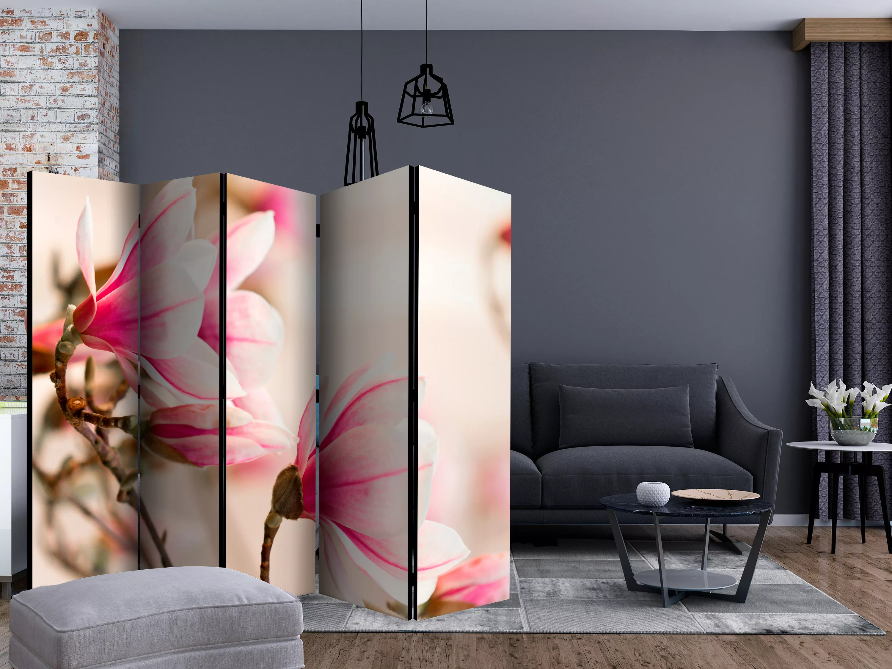 5-teiliges Paravent - Branch Of Magnolia Tree Ii [room Dividers] günstig online kaufen