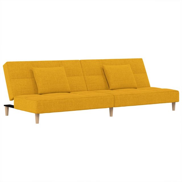 vidaXL Sofa, Schlafsofa 2-Sitzer mit 2 Kissen Gelb Stoff günstig online kaufen