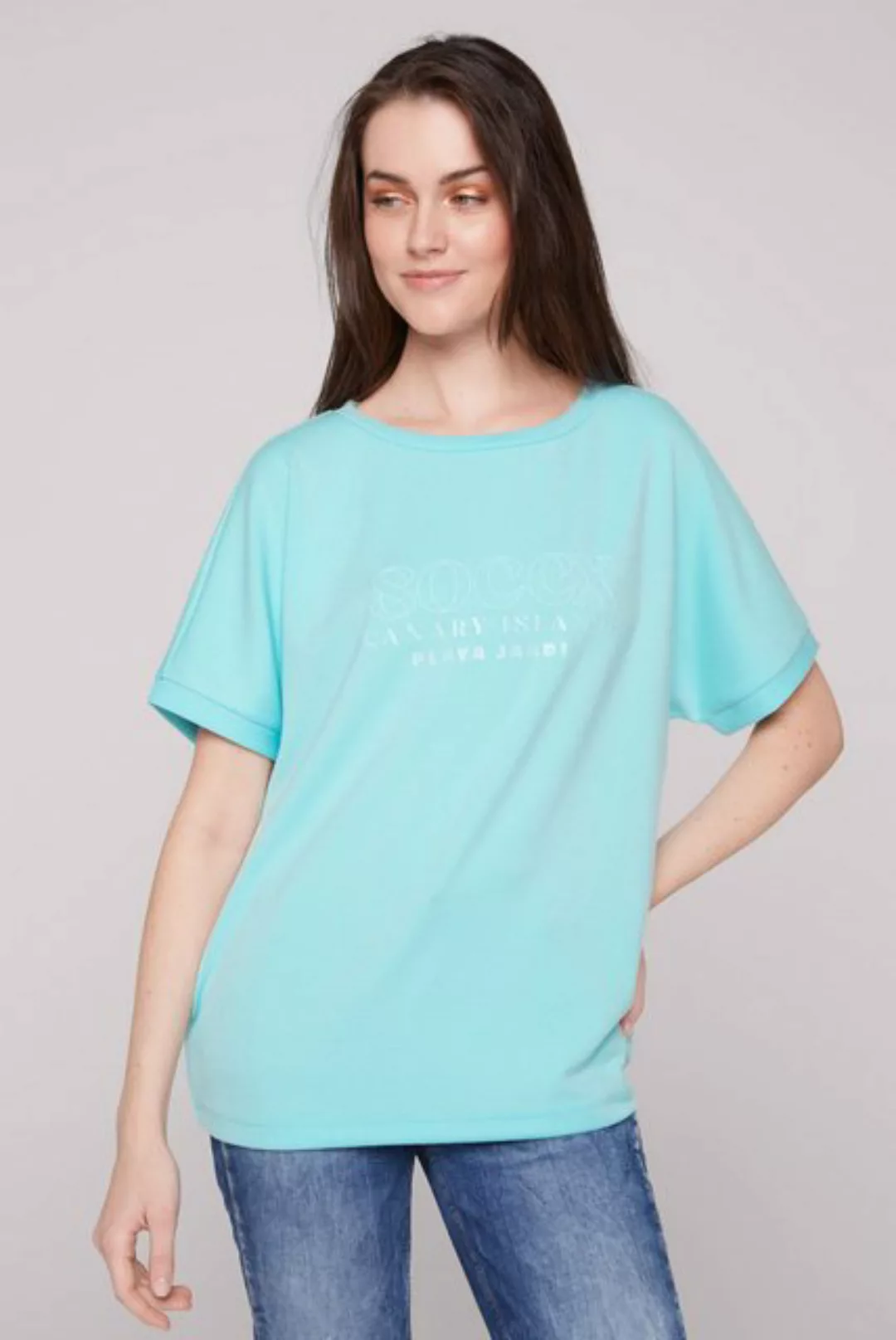 SOCCX Rundhalsshirt mit fixierten Turn-Up-Ärmeln günstig online kaufen