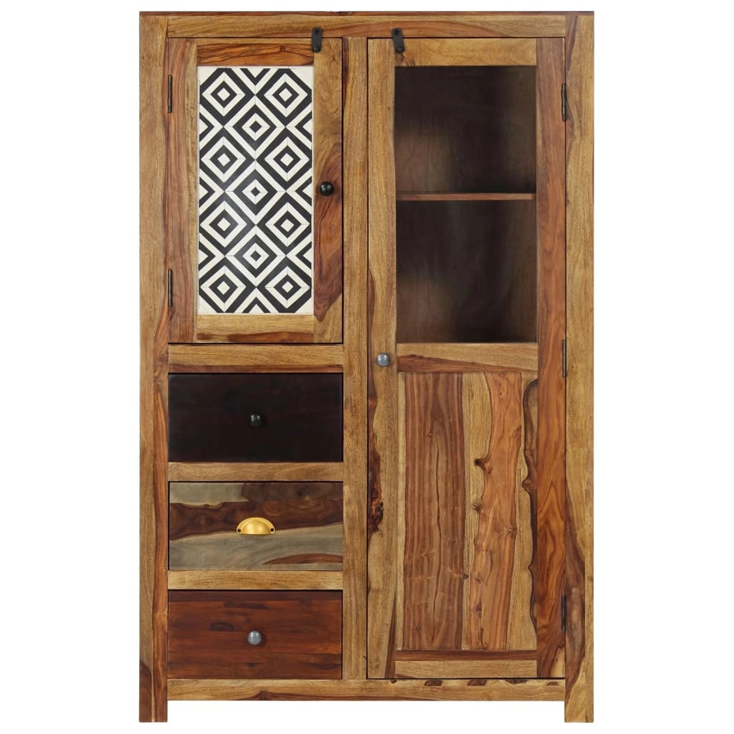 Highboard 95 X 48 X 150 Cm Massivholz günstig online kaufen