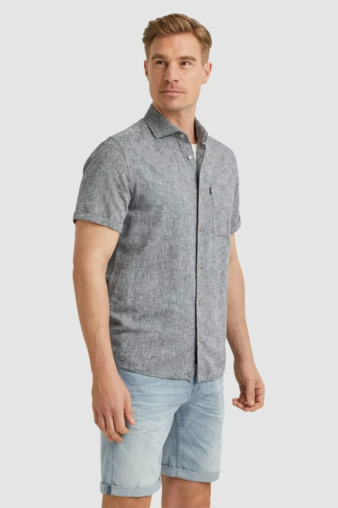 Vanguard T-Shirt Short Sleeve Shirt Linen Cotton bl günstig online kaufen