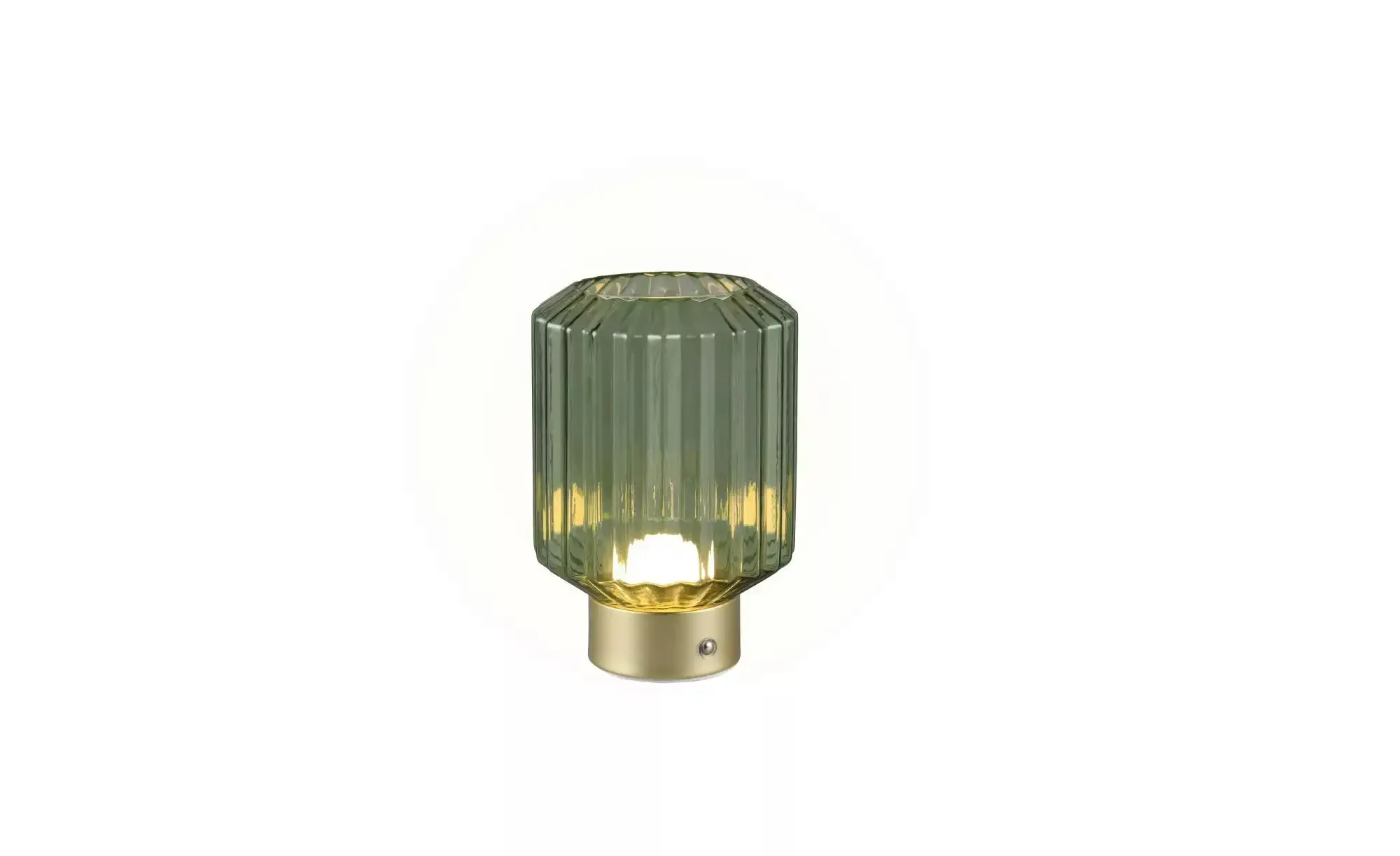 LED-Akku-Tischlampe Lord, messing/grün, Höhe 19,5 cm, Glas günstig online kaufen