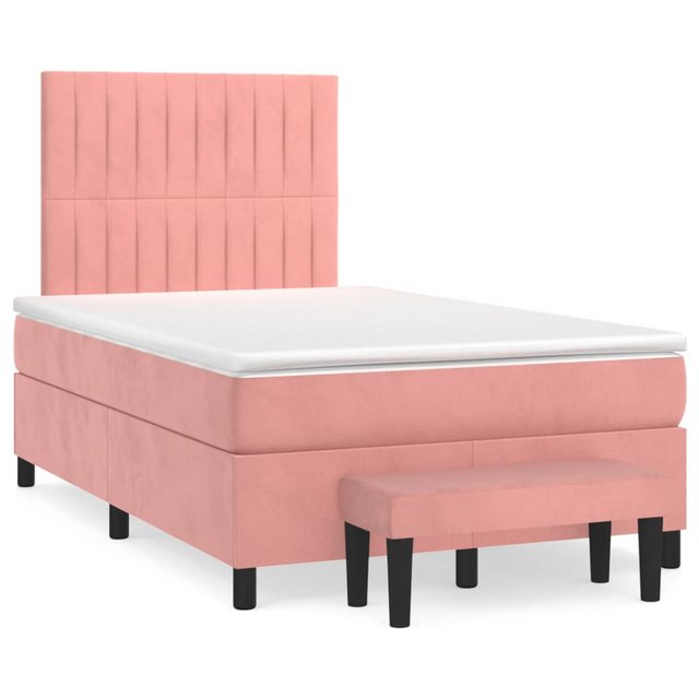 vidaXL Boxspringbett mit Matratze Rosa 120x200 cm Samt1469383 günstig online kaufen