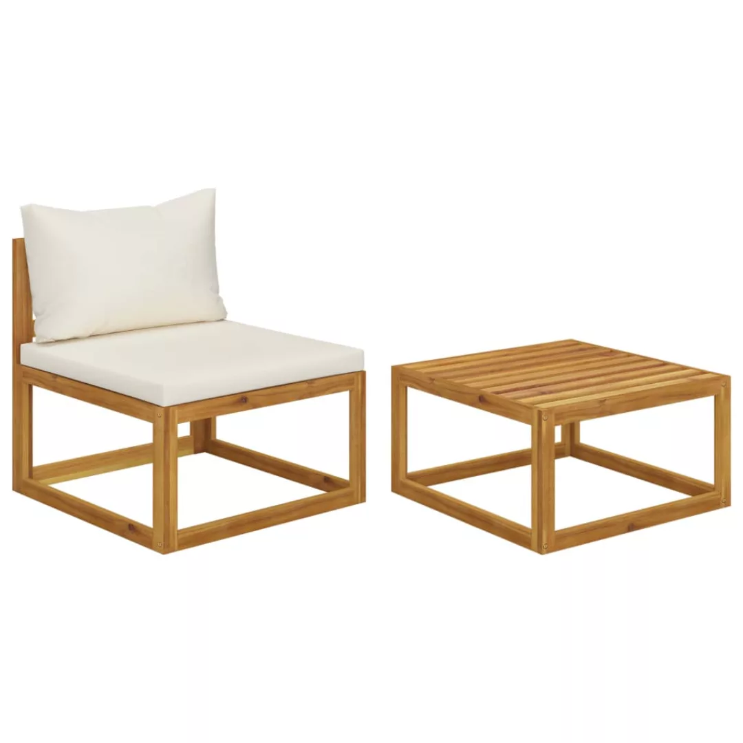 vidaXL Sofaelement 2-tlg. Garten-Sofagarnitur mit Auflage günstig online kaufen