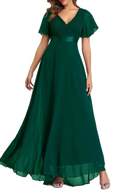 ENIX Abendkleid Elegantes Abendkleid mit Falten und Glockenärmeln und V-Aus günstig online kaufen