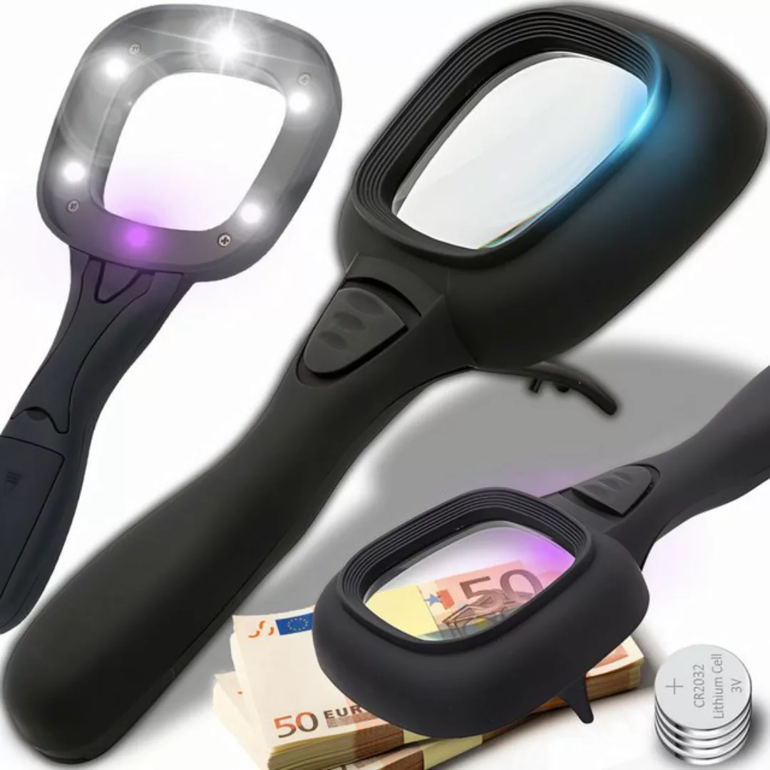 Retoo Lupenbrille Leselupe LED Lupe Licht Handlupe Vergrößerungsglas mit Be günstig online kaufen