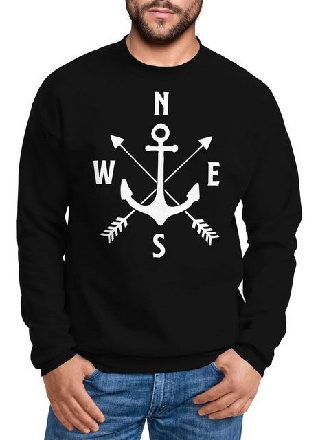 MoonWorks Sweatshirt Sweatshirt Herren Anker Kompass Arrows Rundhals-Pullov günstig online kaufen