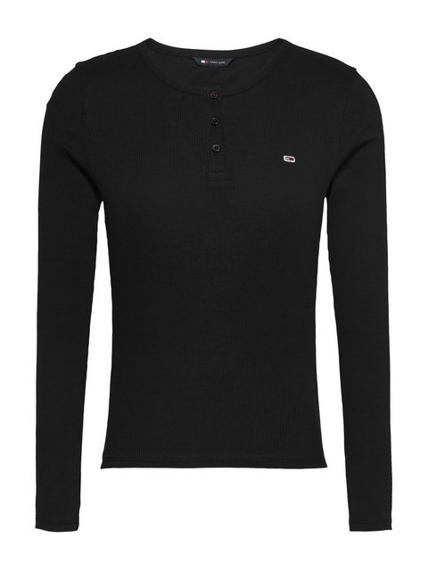 Tommy Jeans Langarmshirt TJW SLM BUTTON RIB C-NECK LS EXT mit Logostickerei günstig online kaufen