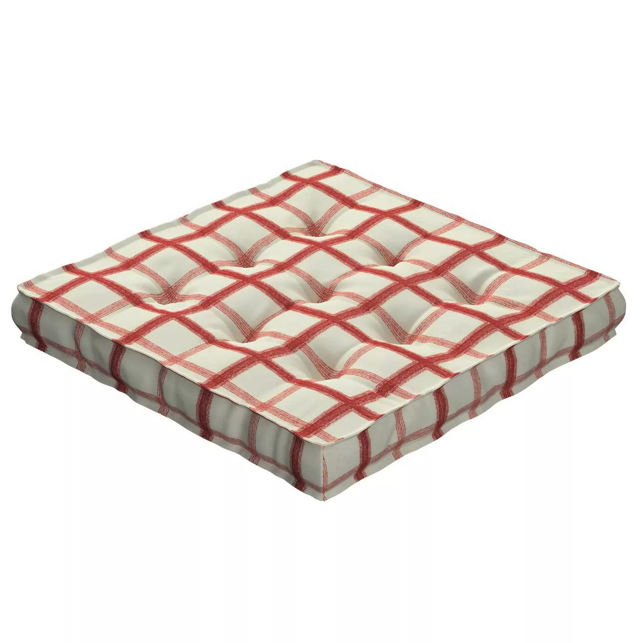 Sitzkissen Jacob mit Handgriff, rot-creme, 50 x 50 x 10 cm, Avinon (131-15) günstig online kaufen