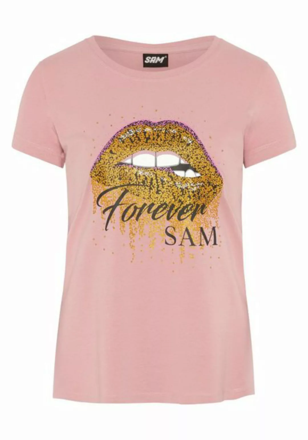 Uncle Sam Print-Shirt mit Glitter-Lips-Print günstig online kaufen
