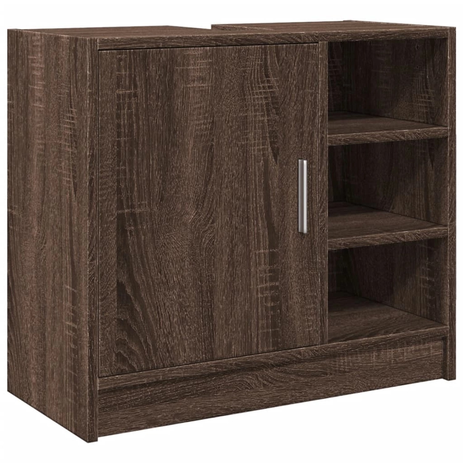 vidaXL Waschbeckenschrank Braun Eichen-Optik 63x29x55 cm Holzwerkstoff Mode günstig online kaufen