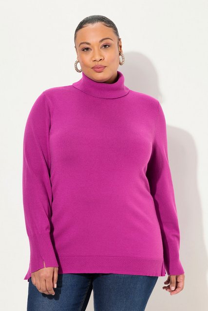 Ulla Popken Strickpullover Rollkragenpullover breite Rippbündchen Langarm günstig online kaufen