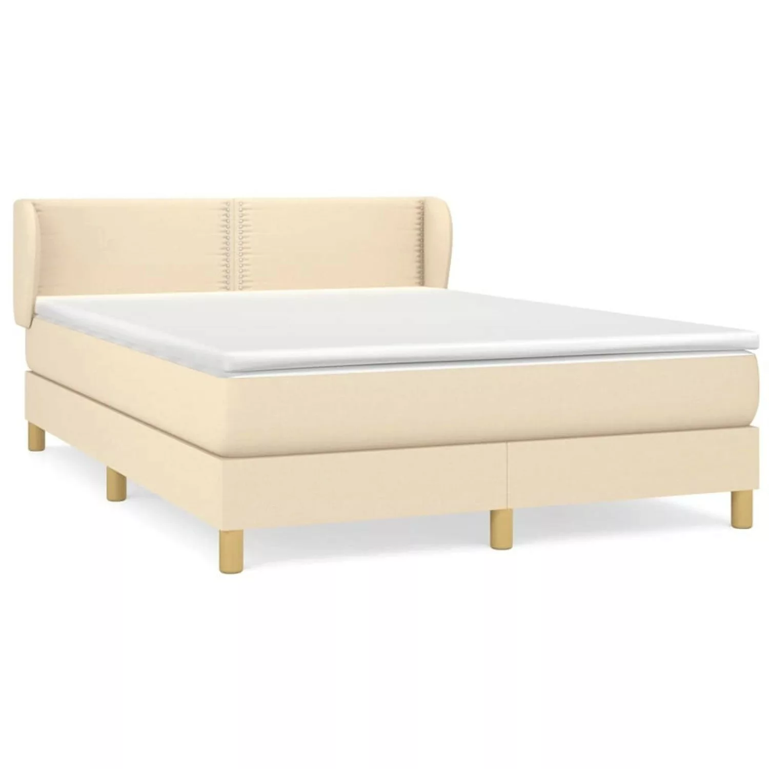 vidaXL Boxspringbett mit Matratze Creme 140x190 cm Stoff1368677 günstig online kaufen