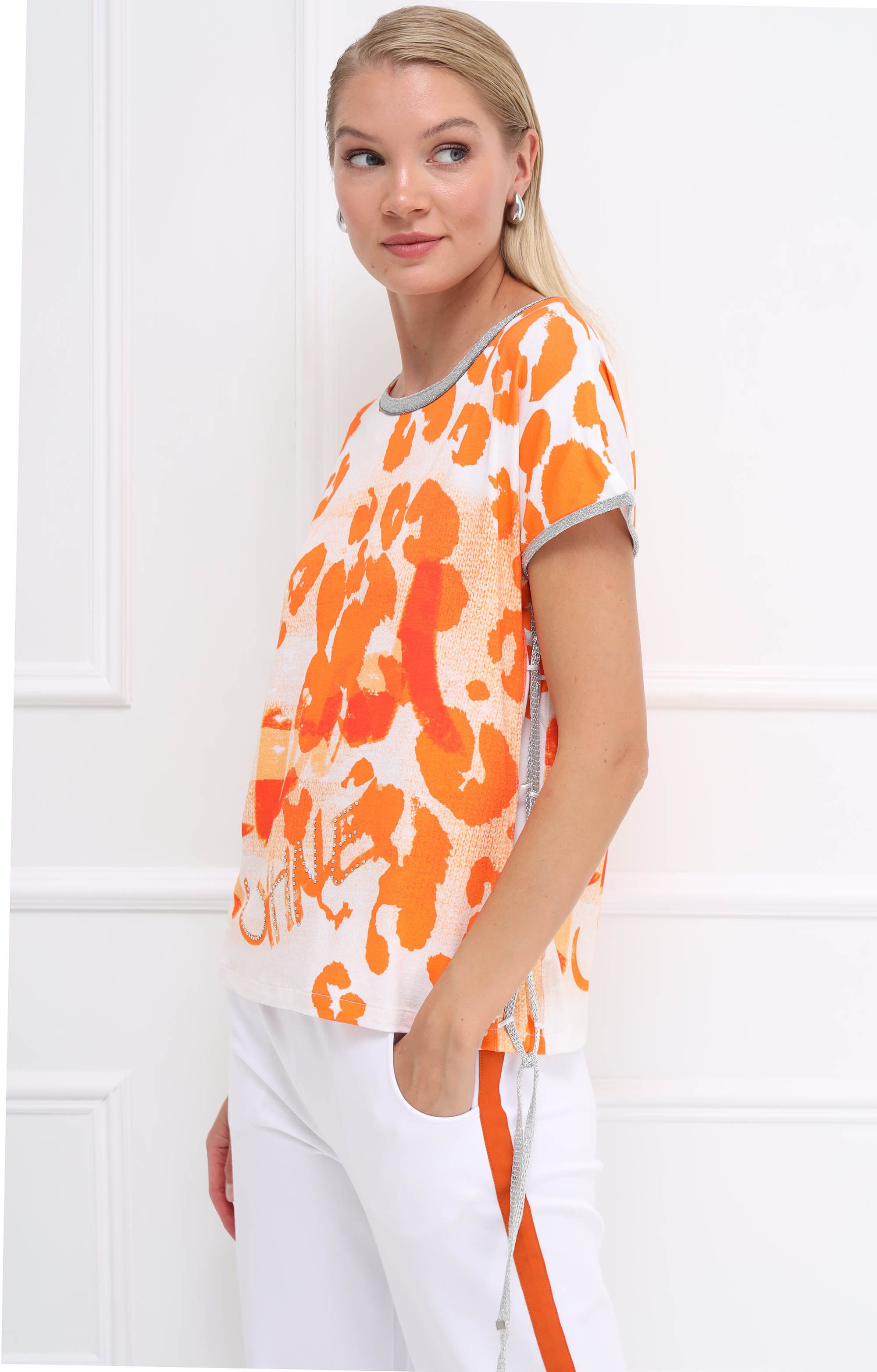 Passioni T-Shirt mit Leoprint und Glitzer günstig online kaufen