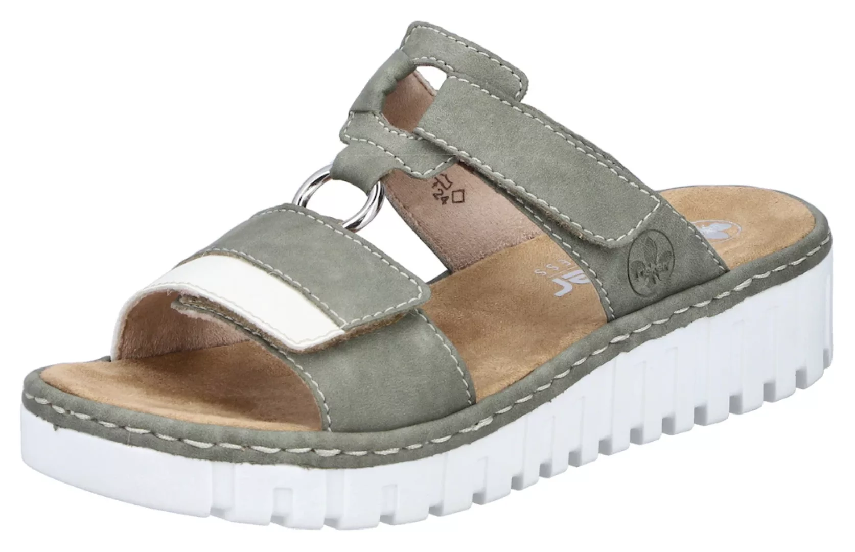 Rieker Keilpantolette, Sommerschuh, Strandschuh, Keilabsatz, mit zwei Klett günstig online kaufen