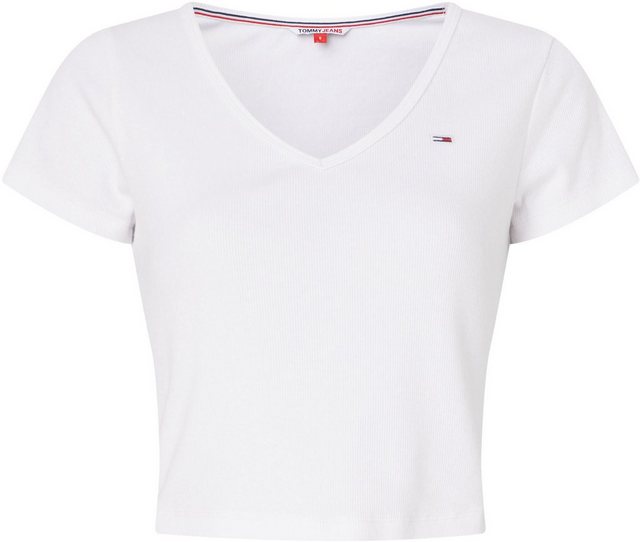 Tommy Jeans T-Shirt TJW BBY CRP ESSENTIAL RIB V SS in Rippoptik günstig online kaufen