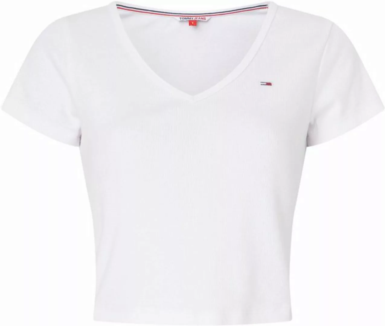 Tommy Jeans T-Shirt TJW BBY CRP ESSENTIAL RIB V SS in Rippoptik günstig online kaufen