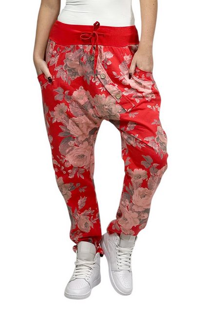 Mississhop Boyfriend-Hose Damen Hose Sweatpants Jogginghose Blumen M.130 günstig online kaufen