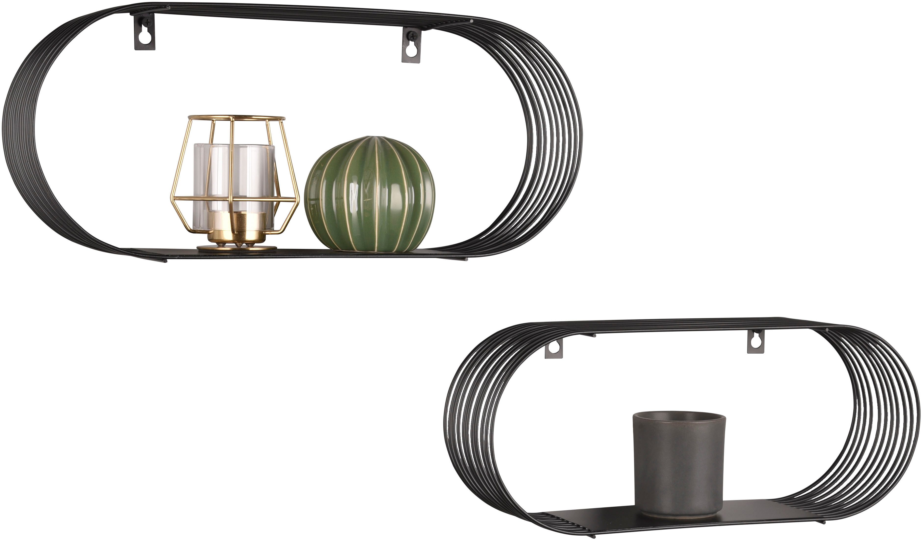 Wandregal 2er-Set  Joyce ¦ gold ¦ Maße (cm): B: 10 H: 18 Regale > Regalsets günstig online kaufen