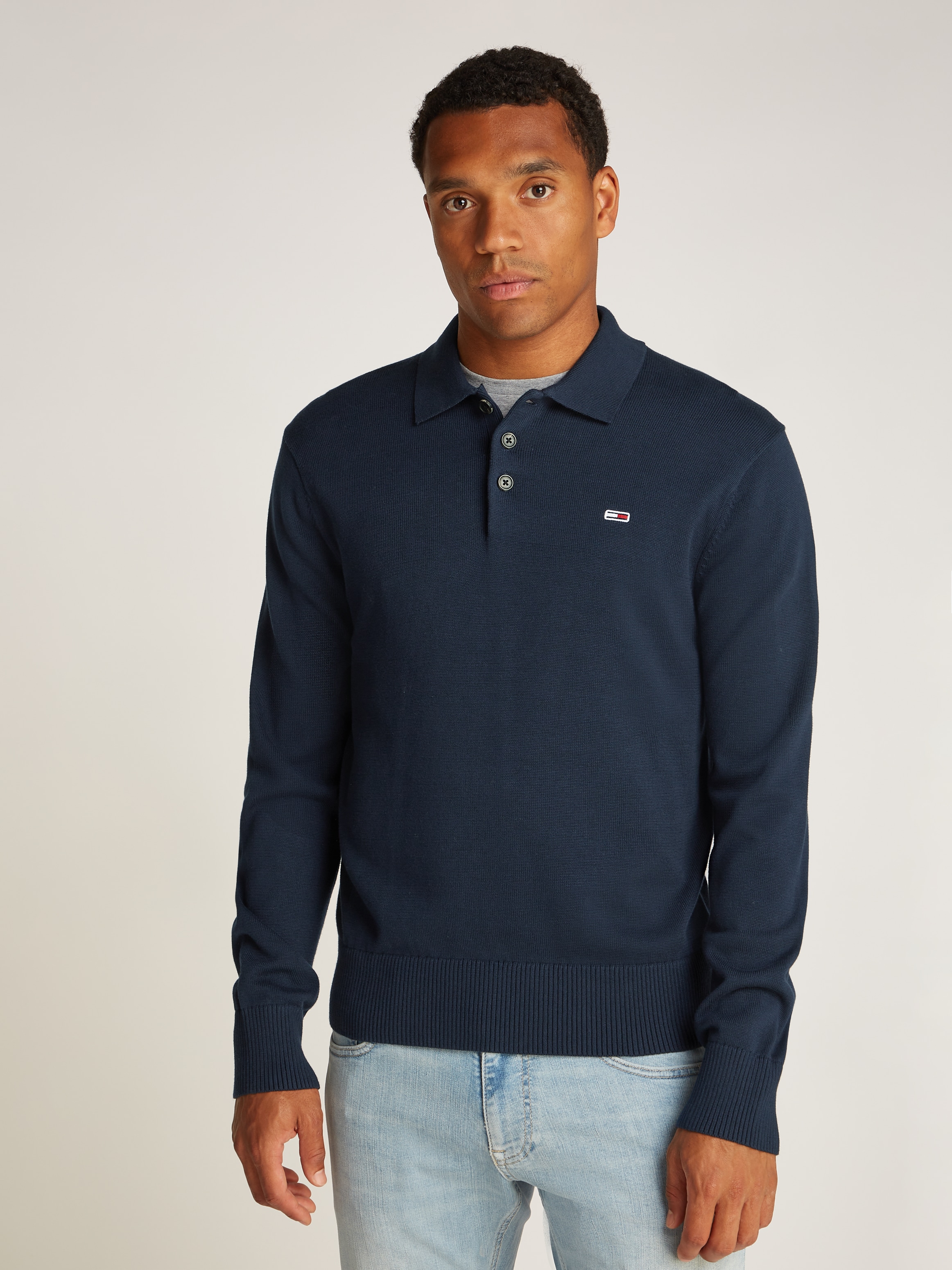 Tommy Jeans Polokragenpullover "TJM SLIM ESSENTIAL POLO SWEATER", mit Logos günstig online kaufen