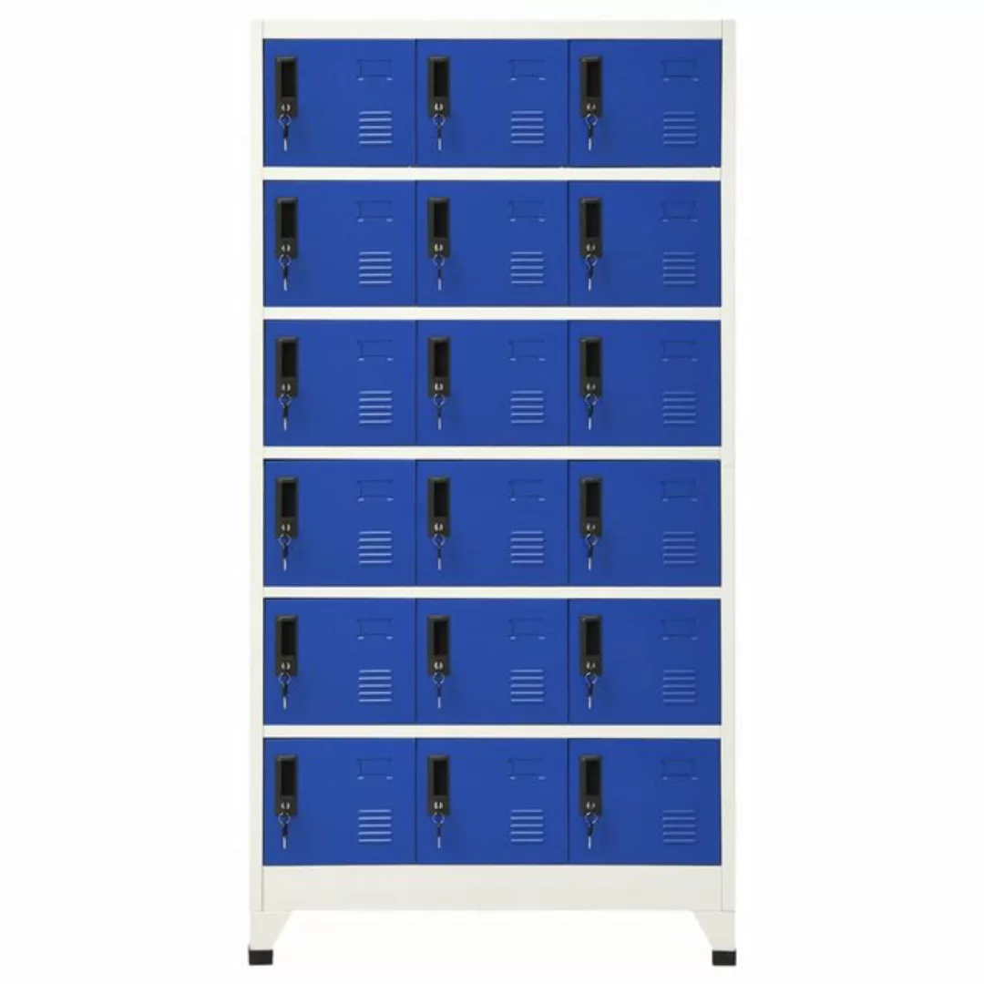 vidaXL Mehrzweckschrank Schließfachschrank Grau und Blau 90x40x180 cm Stahl günstig online kaufen