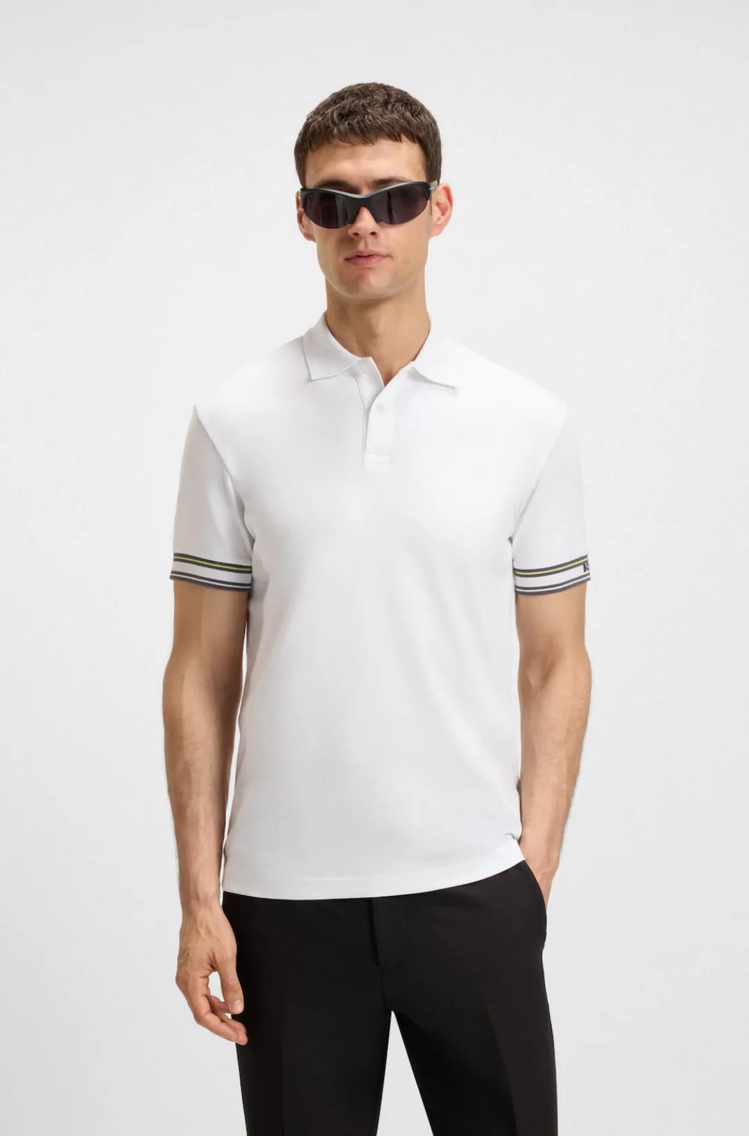 BOSS GREEN Poloshirt "Polo Zone", mit Piqué-Streifen und einem Logo am Ärme günstig online kaufen