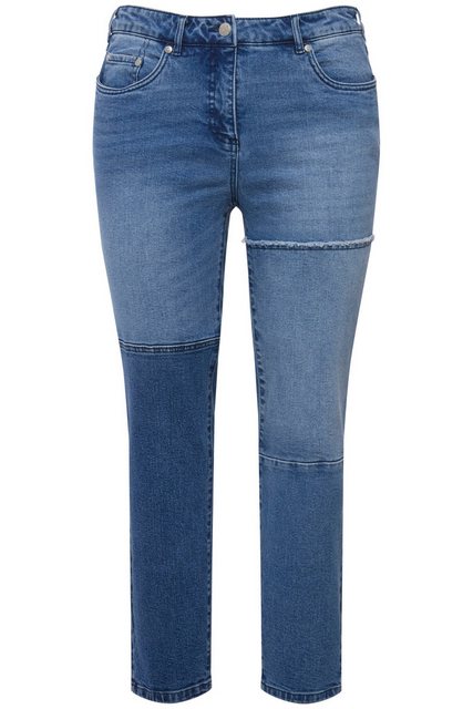 Ulla Popken Röhrenjeans Jeans Sarah Patches schmale 5-Pocket-Form Denimmix günstig online kaufen