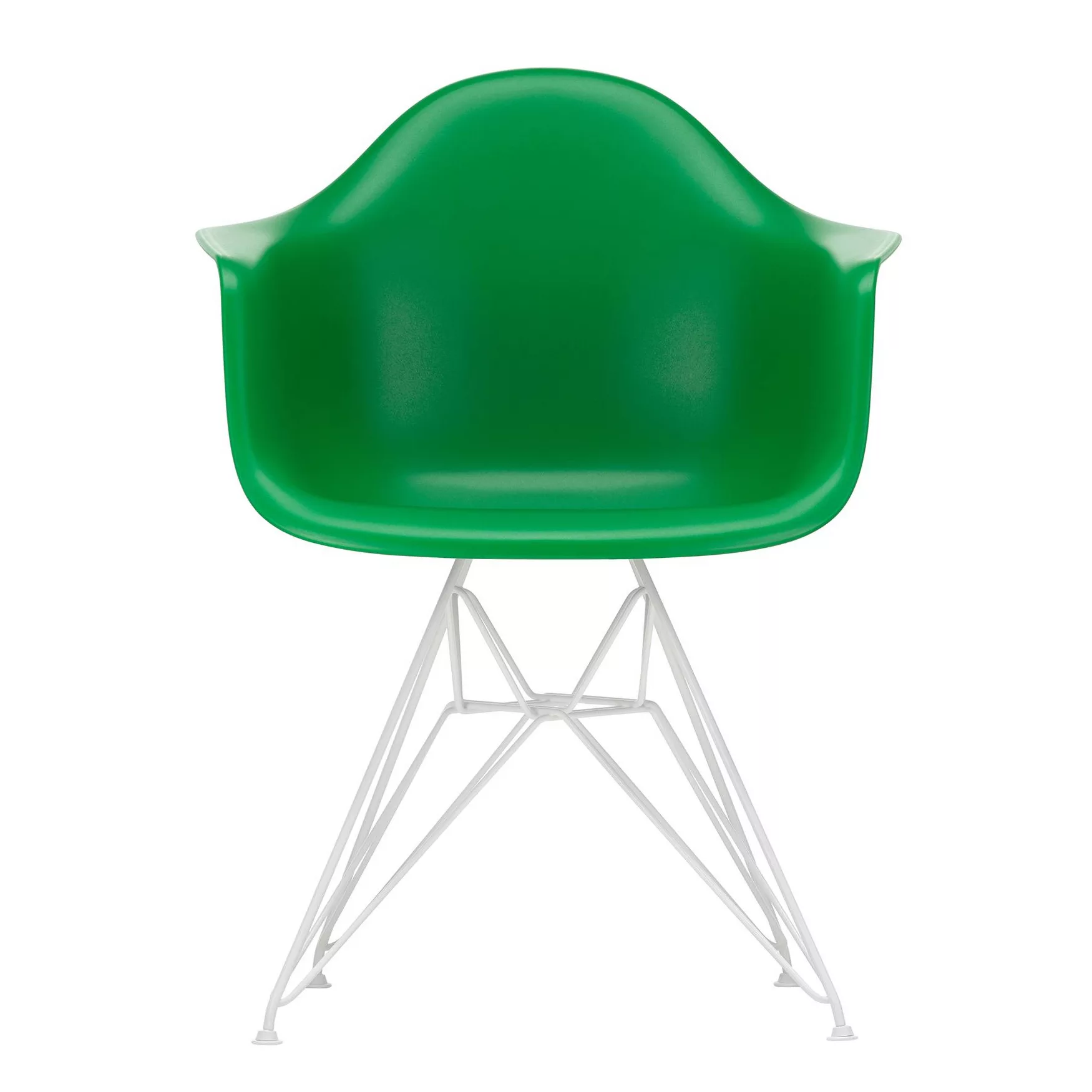 Vitra - Eames Plastic Armchair DAR Gestell weiß - grün/Sitzschale Polypropy günstig online kaufen