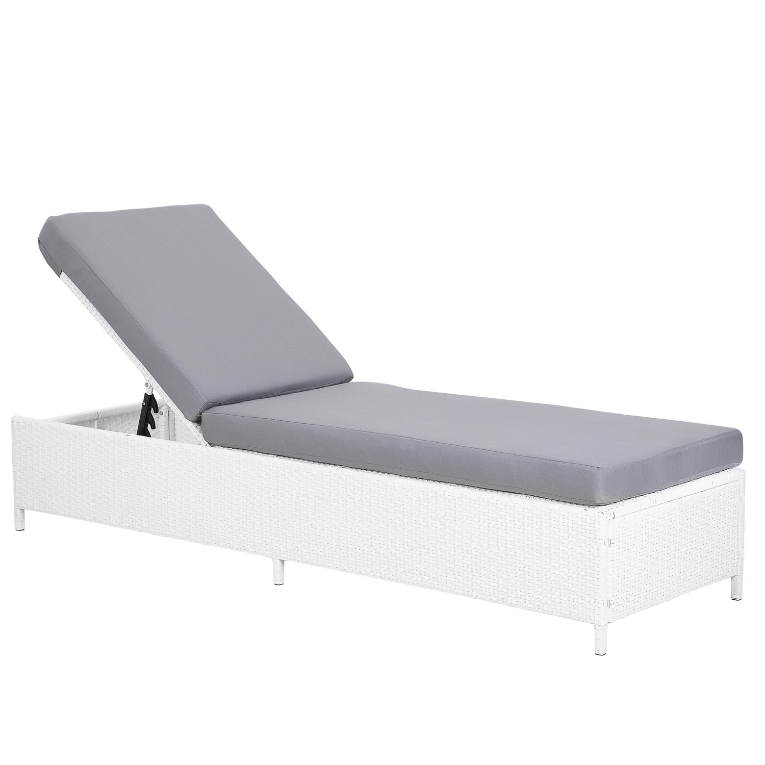 Beliani Gartenliege Weiss Grau 201x65x79 günstig online kaufen