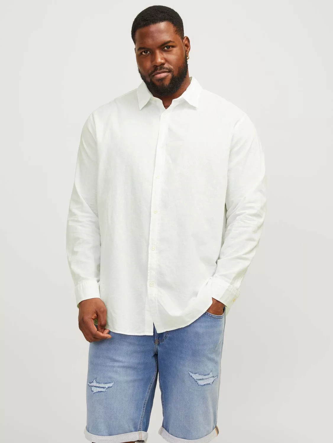 Jack & Jones PlusSize Kurzarmhemd JJELINEN BLEND SHIRT SS SN PLS günstig online kaufen