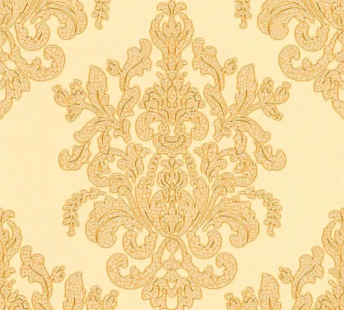 Bricoflor Goldene Tapete Opulent Neobarock Vliestapete mit Barock Muster in günstig online kaufen