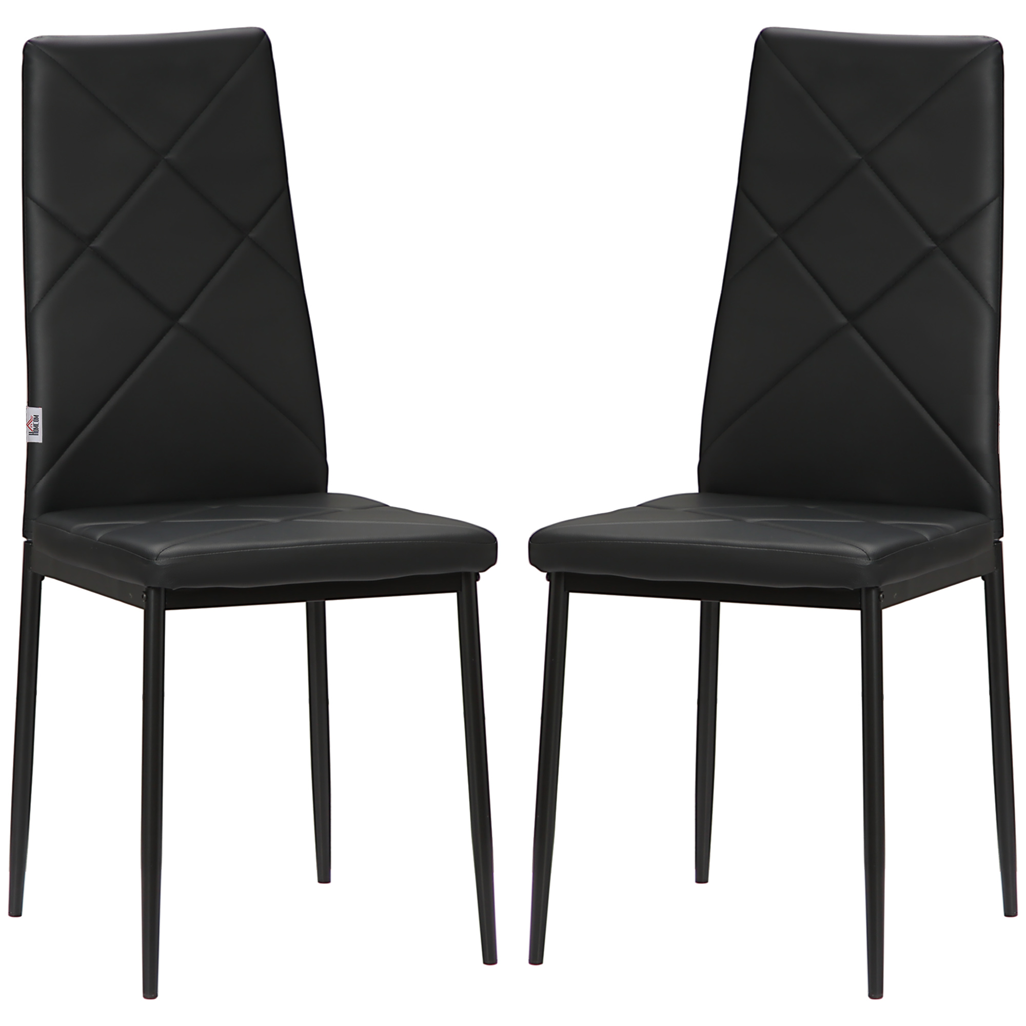 HOMCOM Set 2 Stühle Esszimmer Hoher Rückenlehne, Küchenstühle Kunstleder Di günstig online kaufen