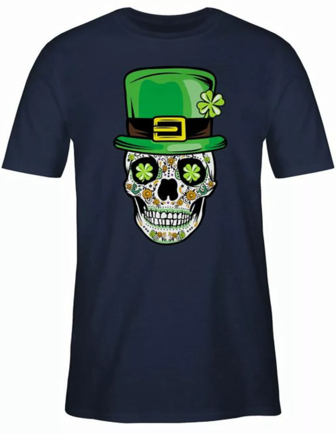 Shirtracer T-Shirt Totenkopf Kleeblatt Glücksbringer St. Patricks Day günstig online kaufen