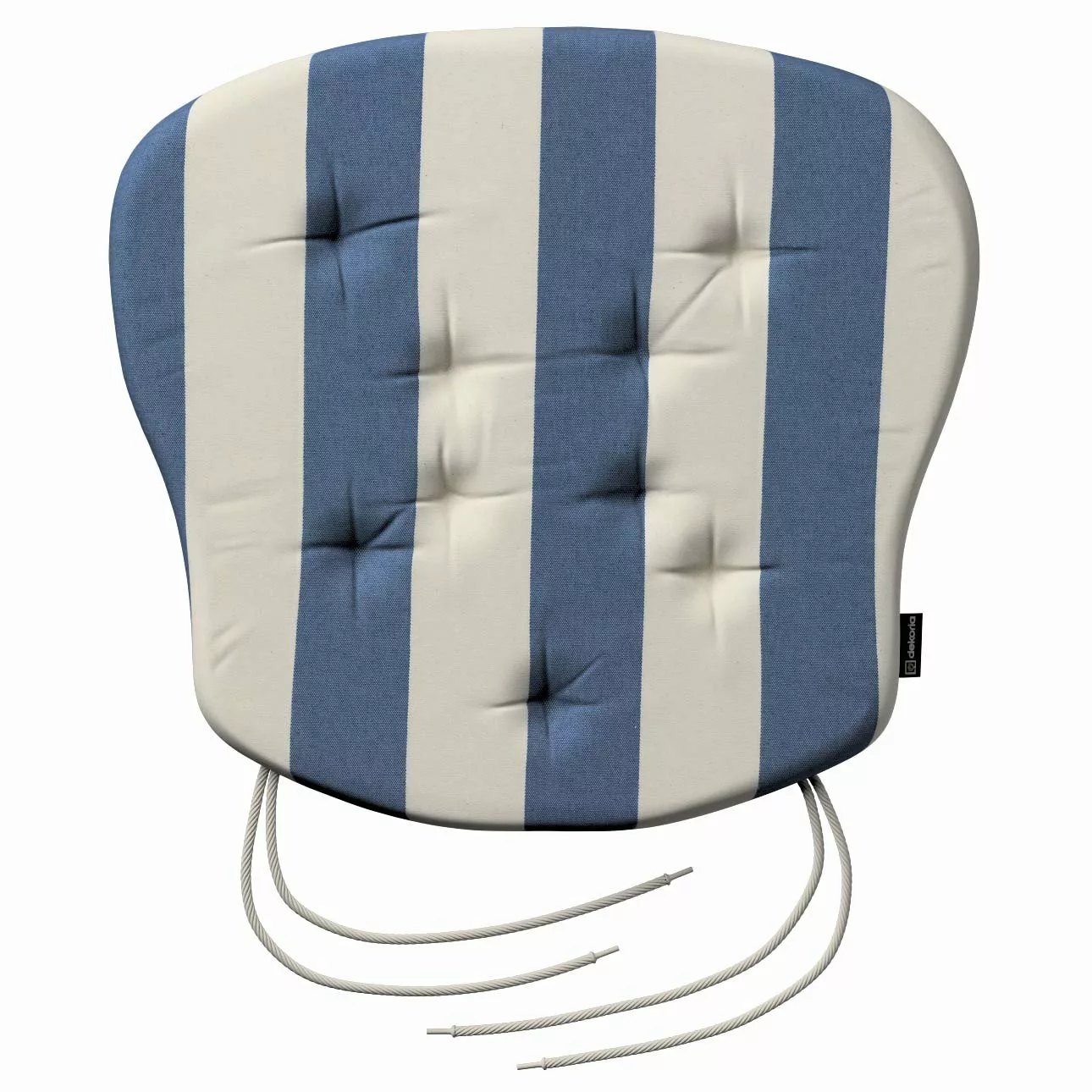 Stuhlkissen Peter mit Bindeschnur, blau-weiß, 41x 38 x 3,5 cm, Quadro (143- günstig online kaufen
