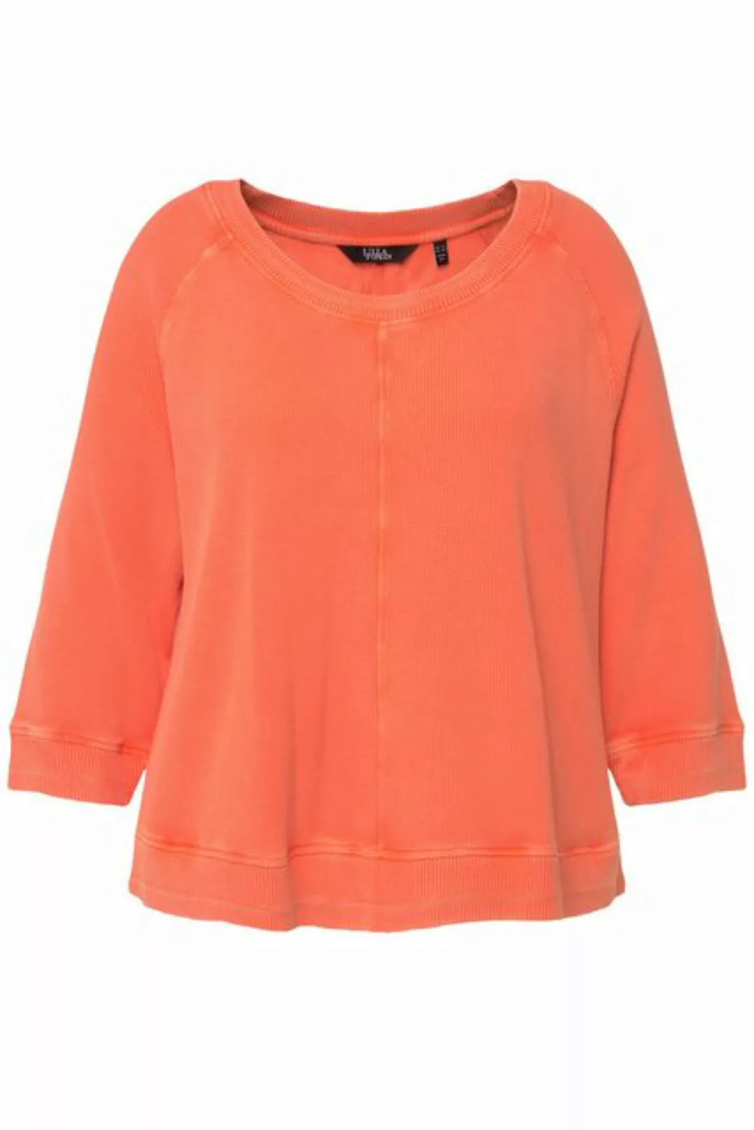 Ulla Popken Sweatshirt Sweatshirt Waffelstruktur Rundhals 3/4-Arm günstig online kaufen