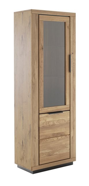 freiraum Vitrine GRENO in natur geölt, Wildeiche teilmassiv - 72x200x40cm ( günstig online kaufen