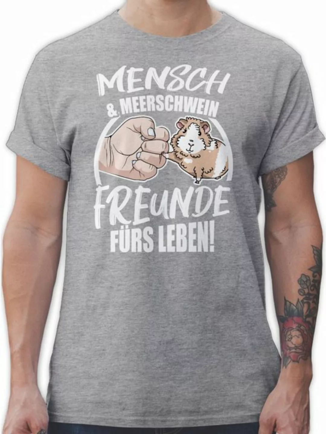 Shirtracer T-Shirt Mensch & Meerschwein Freunde fürs Leben Tiere Zubehör günstig online kaufen