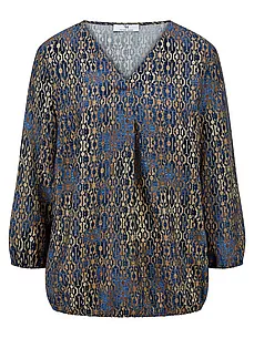 Bluse V-Ausschnitt Peter Hahn blau günstig online kaufen