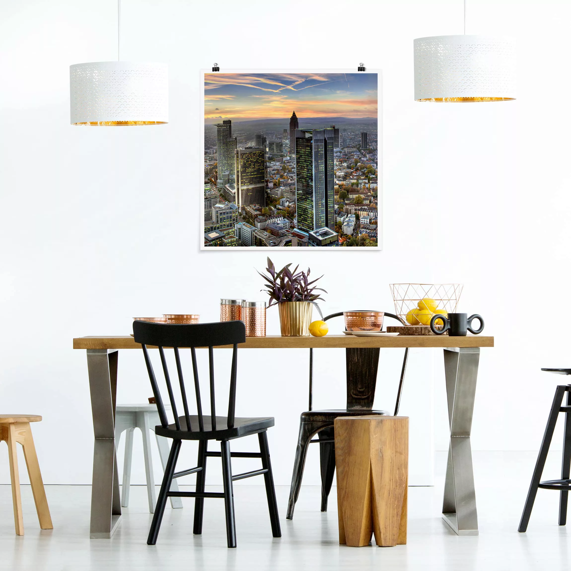 Poster Architektur & Skyline - Quadrat MAINhattan günstig online kaufen