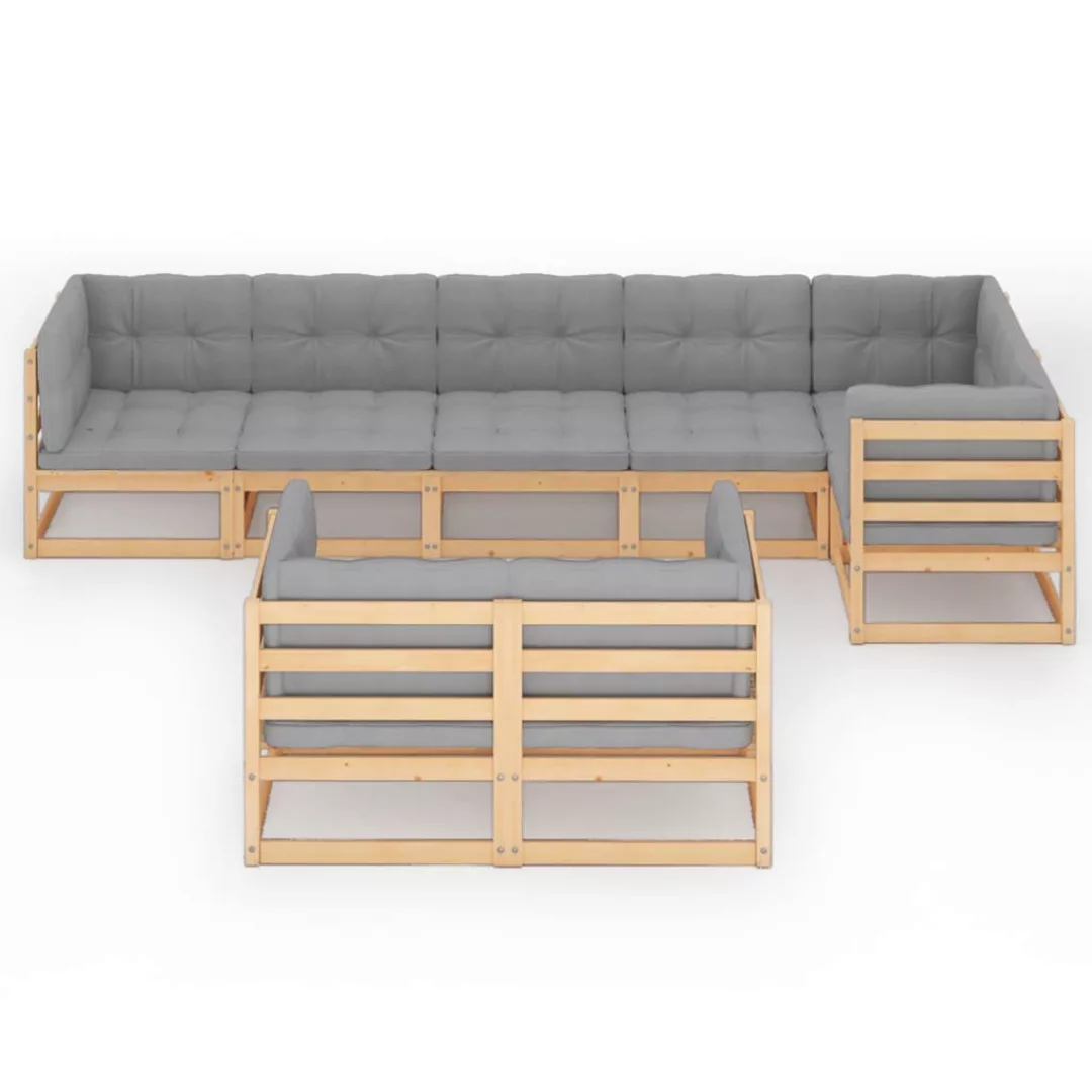 8-tlg. Garten-lounge-set Mit Kissen Kiefer Massivholz günstig online kaufen