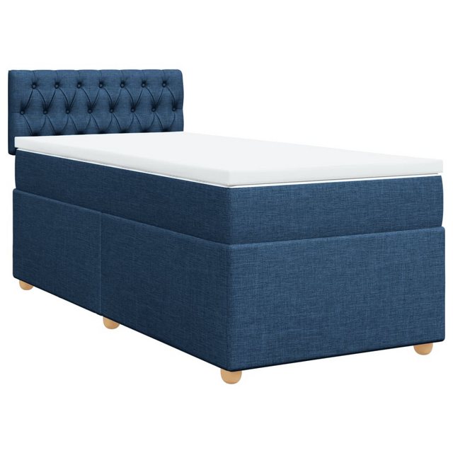 vidaXL Bett Boxspringbett mit Matratze Blau 90x190 cm Stoff günstig online kaufen