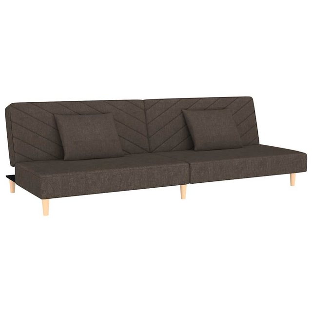 vidaXL Sofa, Schlafsofa 2-Sitzer mit 2 Kissen Braun Stoff günstig online kaufen