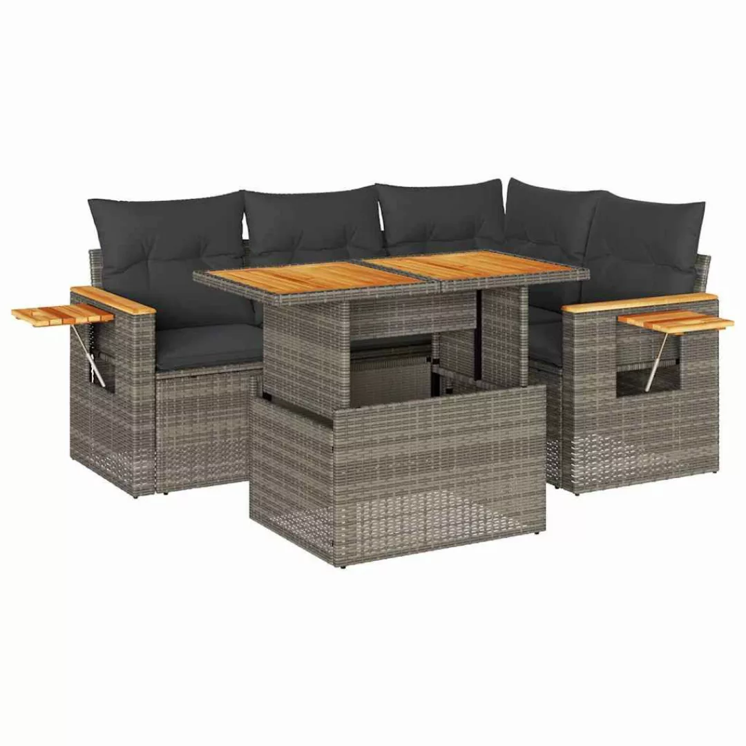vidaXL Gartenlounge-Set 5-tlg. Garten-Sofagarnitur mit Kissen günstig online kaufen