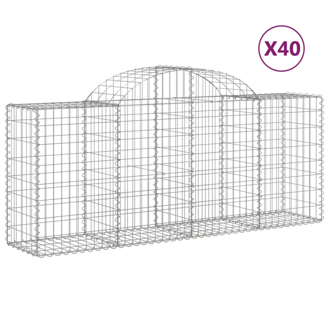 Vidaxl Gabionen Mit Hochbogen 40 Stk. 200x50x80/100cm Verzinktes Eisen günstig online kaufen