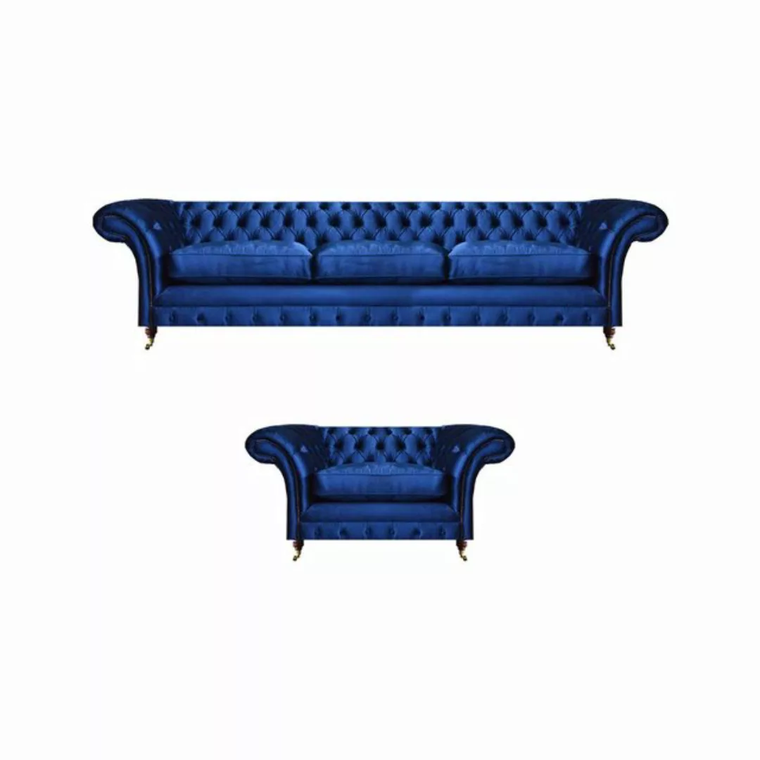 JVmoebel Chesterfield-Sofa Luxus Sitzmöbel Sofa Set 2tlg Sofa Dreisitzer Co günstig online kaufen