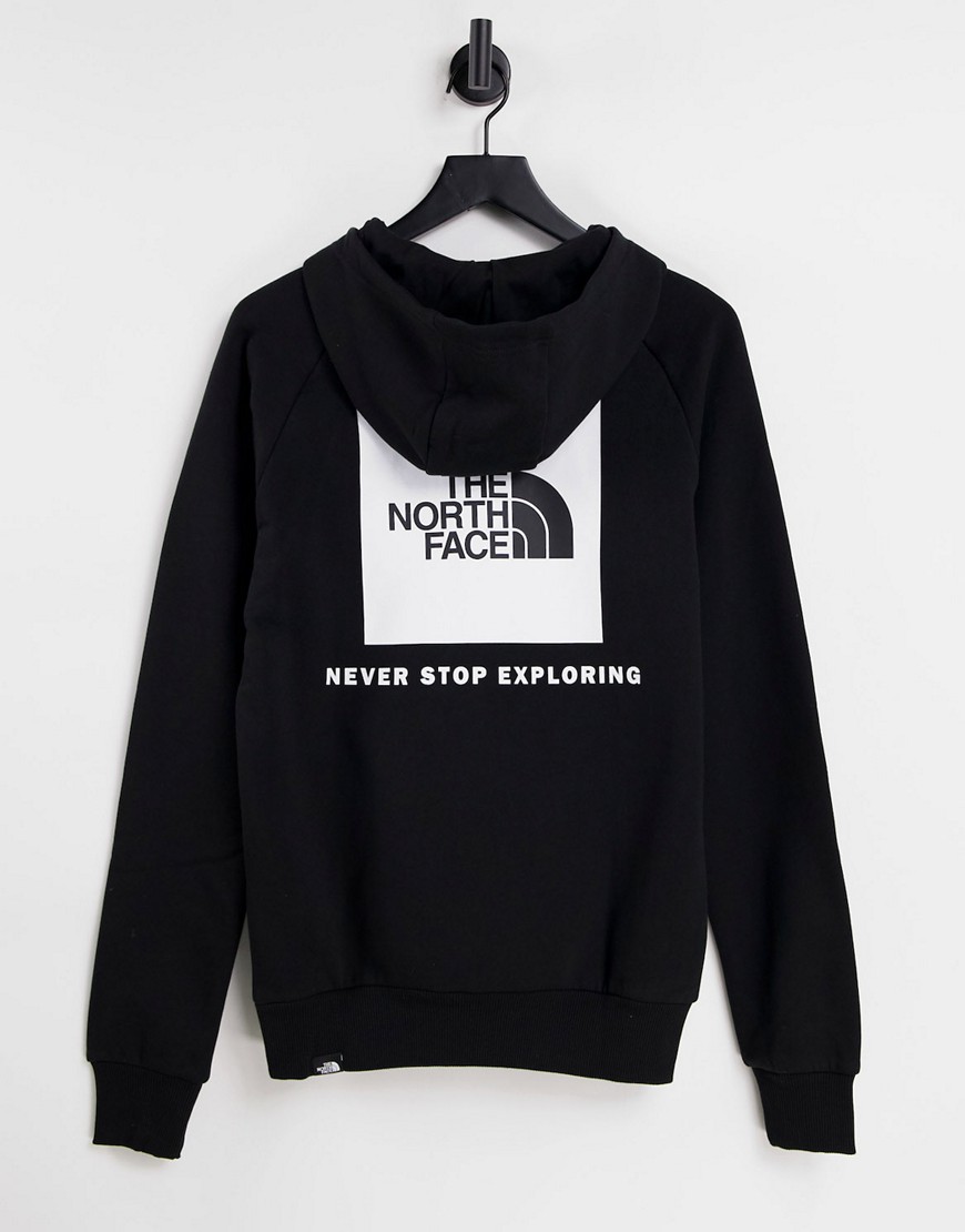 The North Face – Schwarzer Kapuzenpullover aus Raglan mit Kastenlogo günstig online kaufen