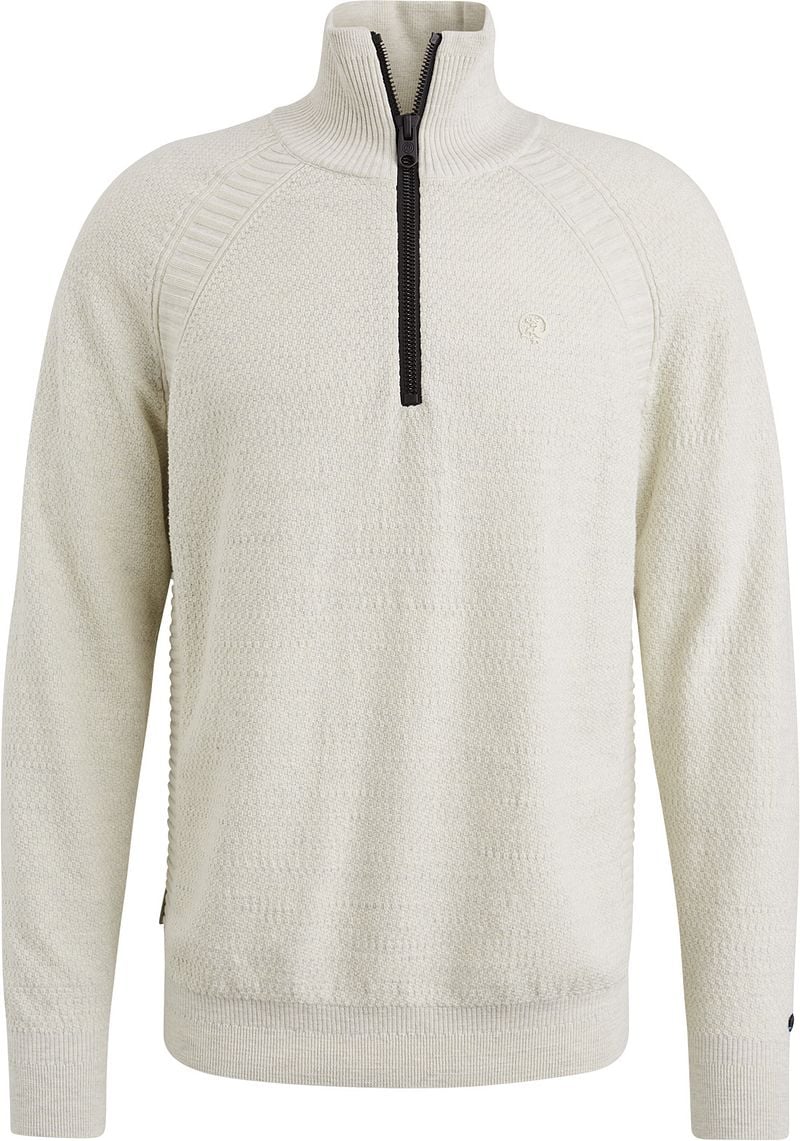 Cast Iron Knitted Half Zip Pullover Ecru - Größe S günstig online kaufen